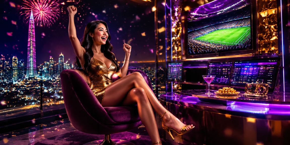 Sảnh VIP neon sôi động tại TP. Hồ Chí Minh với màn hình hiển thị bonus trực tuyến