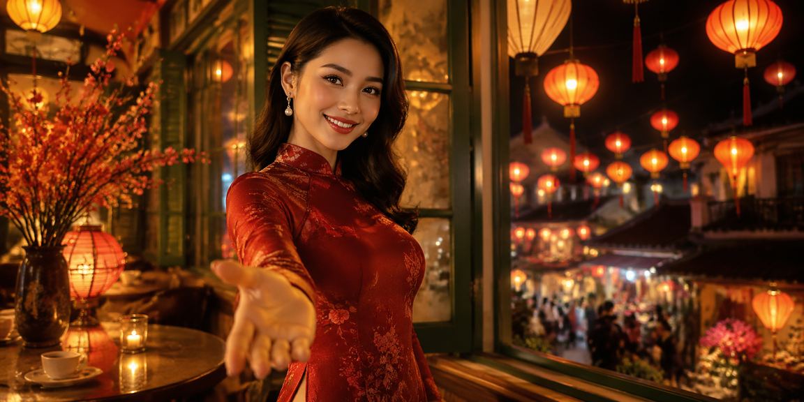 Khung cảnh nạp tiền và nhận thưởng bên tách cà phê tại Huế theo phong cách truyền thống
