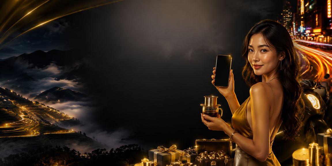 Người dùng Sa Pa uống cà phê và truy cập casino di động qua điện thoại